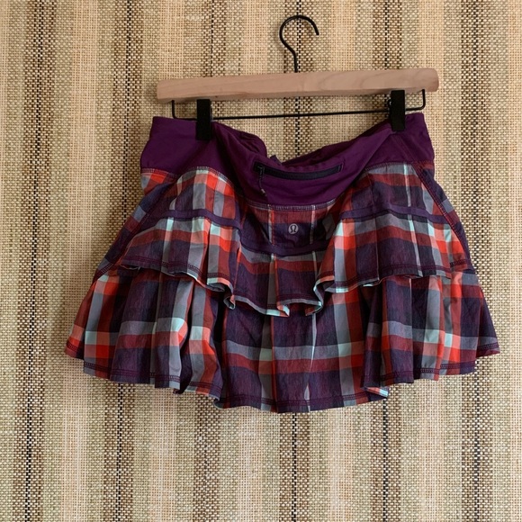 Lululemon Athletic Skirt Bottom Women Plaid Size 10 Casual Outfit Purple - Picture 1 of 4